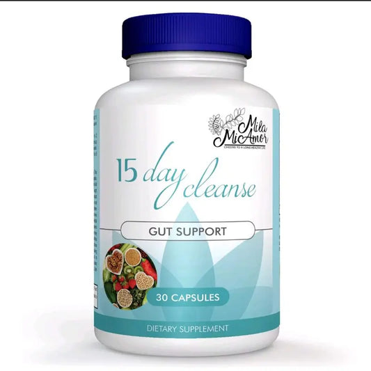 Advanced 15-Day Gut and Colon Cleanse Support Supplement with Fiber - Non-GMO - 30 Capsules - Made in USA